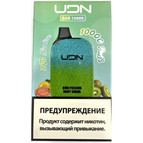 Электронная сигарета UDN BAR 10000 Kiwi Passion Fruit Guava (УДН Бар Киви Маракуйя Гуава)